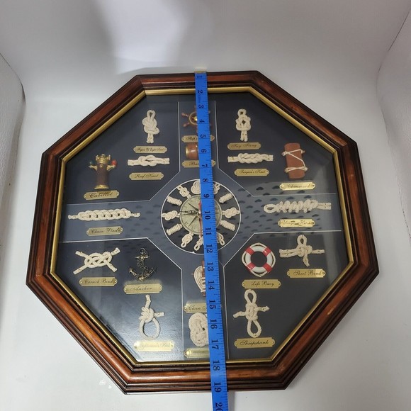 Decorative Wall Clock With Nautical Knots Wall Hanging 3D Shadow Box Ship Decor - Picture 3 of 12